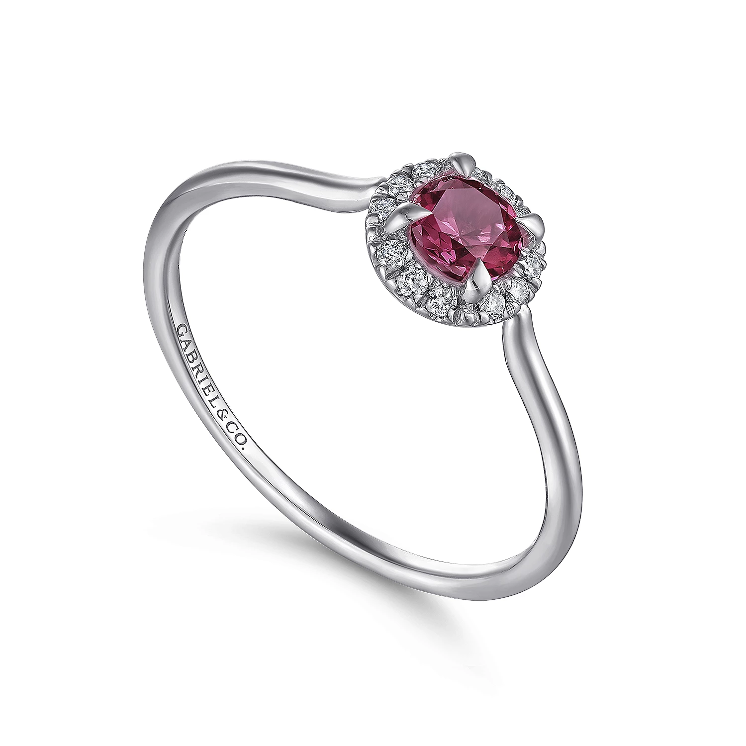 14K White Gold Pink Tourmaline Ring