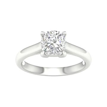 14K White Gold Lab Grown 2.09CT Cushion Solitaire Engagement Ring