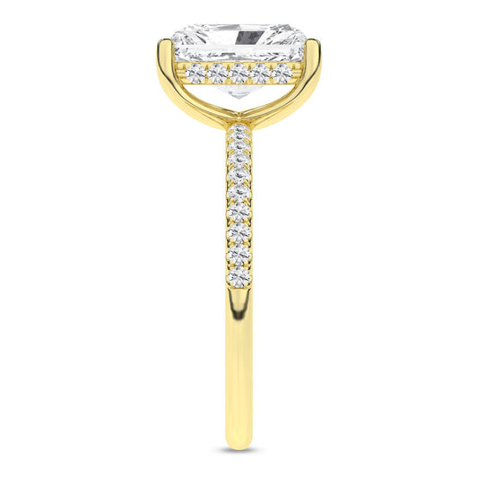 14K Yellow Gold Lab Grown 3.30ctw Radiant Diamond Engagement Ring