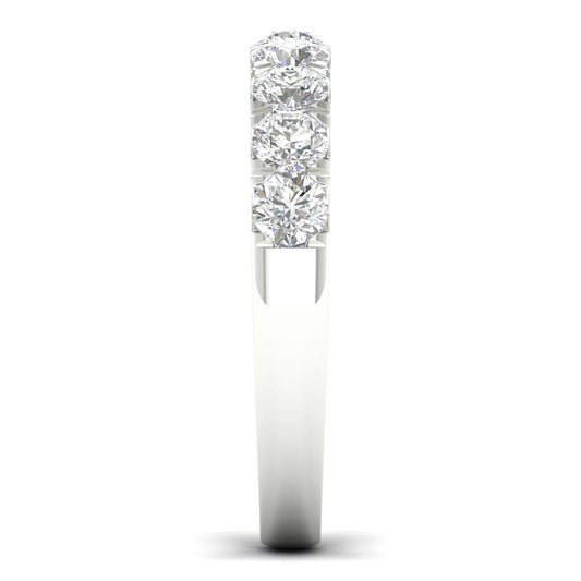 14K White Gold Lab Grown Round Diamond Band