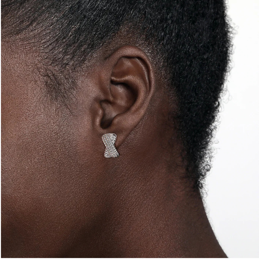 925 Sterling Sliver Criss Cross Earrings