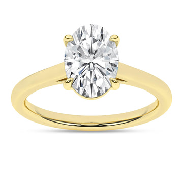14K Yellow Gold Lab Grown 2.07ct Oval Diamond Engagement Ring
