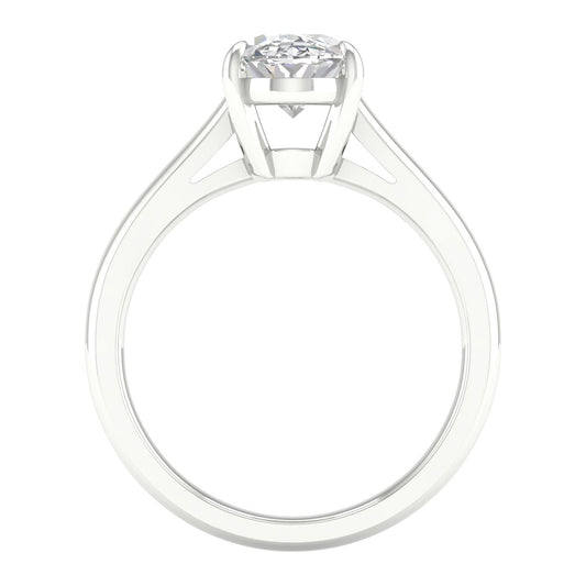 14K White Gold Lab Grown 2.14ct Oval Diamond Engagement Ring