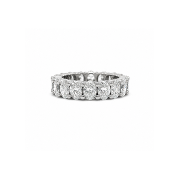 14K White Gold 5.58ctw Oval Diamond Eternity Band