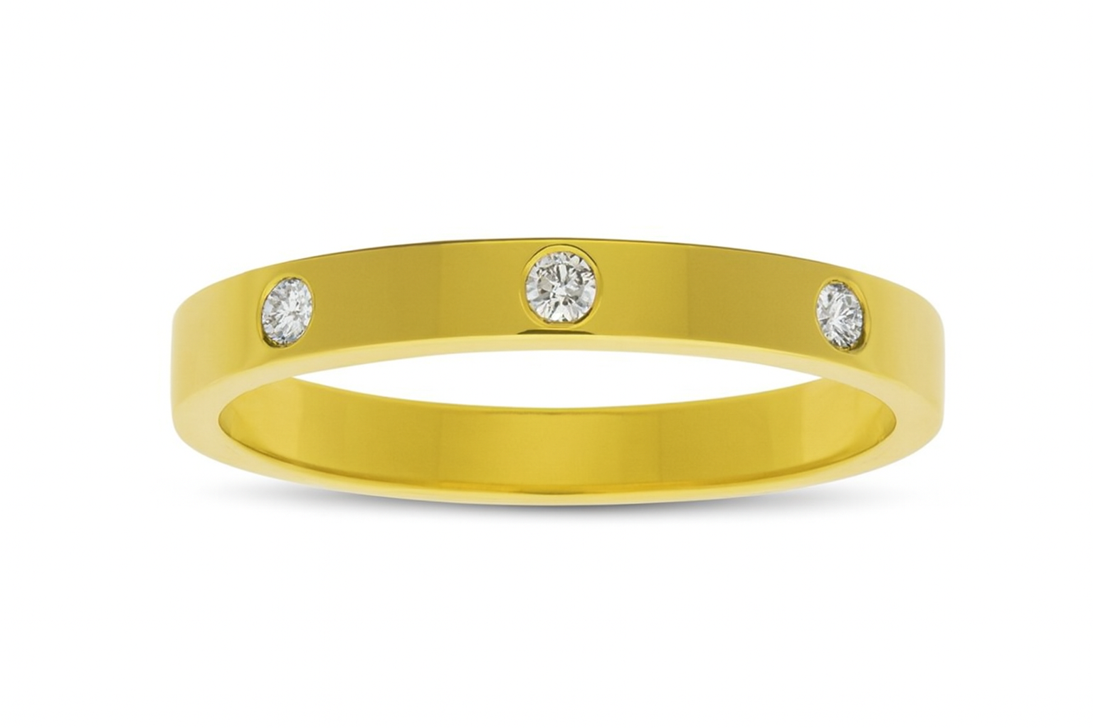 14K Yellow Gold Flush Set Diamond Band