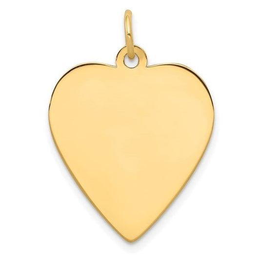 14K Yellow Gold Medium Plain Heart