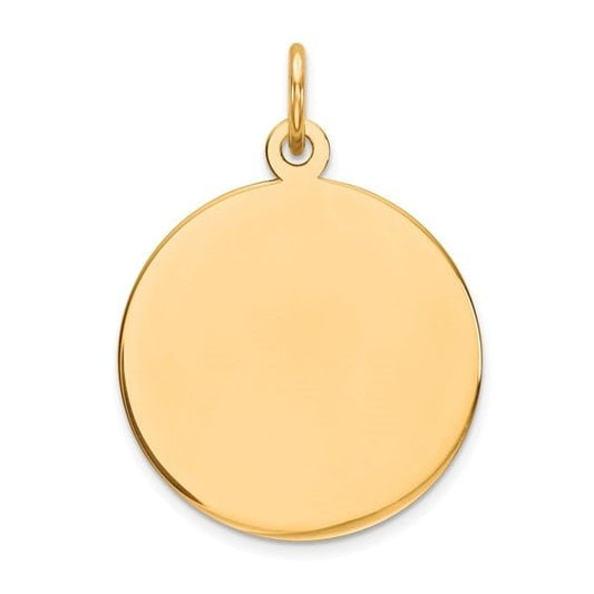 14K Yellow Gold Engravable Disc