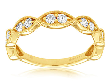 14K Yellow Gold Marquise Station Diamond Band