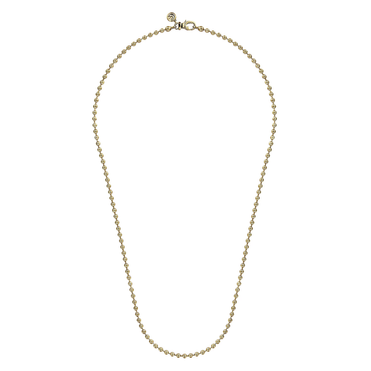 14K Yellow Gold 3mm Ball Chain Necklace