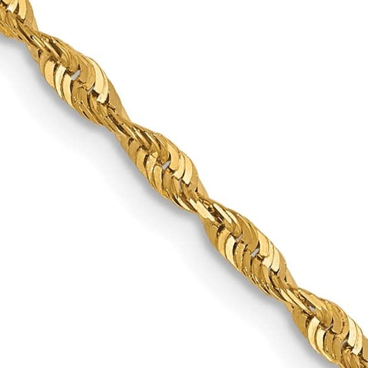10K Yellow Gold 18" Diamond Cut Rope Chain