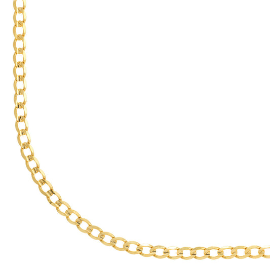 10K Yellow Gold Concave Curb Chain