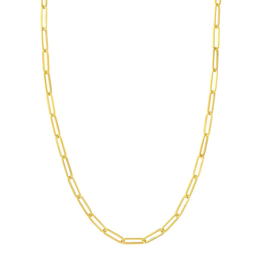 10K Yellow Gold 20" Paper Clip Chain Necklace