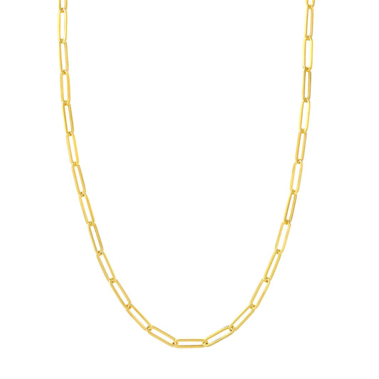10K Yellow Gold 20" Paper Clip Chain