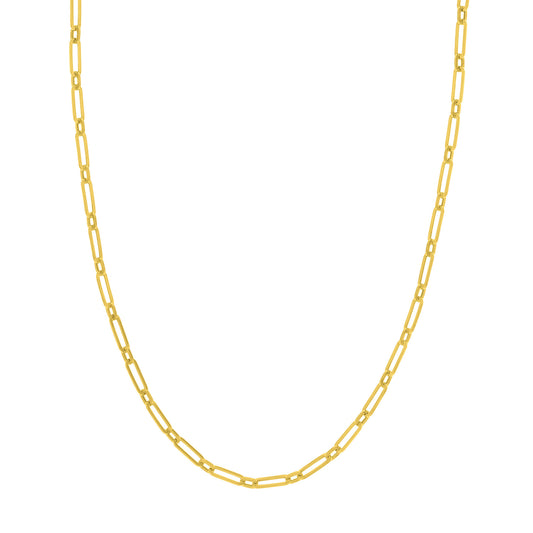 14K Yellow Gold Paper Clip Necklace