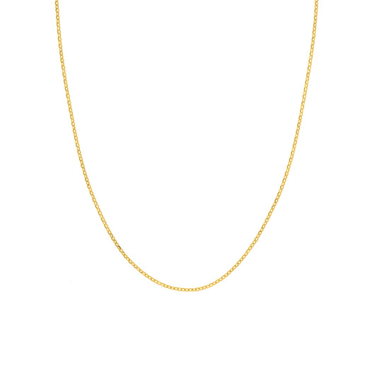 14K Yellow Gold 18" Crystal Diamond Cut Cable Chain
