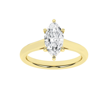 14K Yellow Gold Lab Grown 1.54ct Marquise Solitaire Engagement Ring