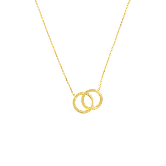 14K Yellow Gold Interlocking Circles Necklace