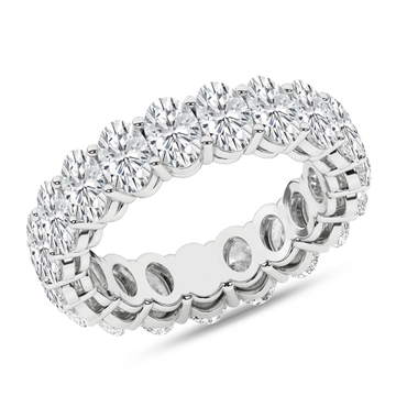 14K White Gold Lab Grown 4.75CTW Oval Eternity Band