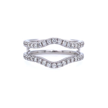 14K White Gold Pave Diamond Ring Guard