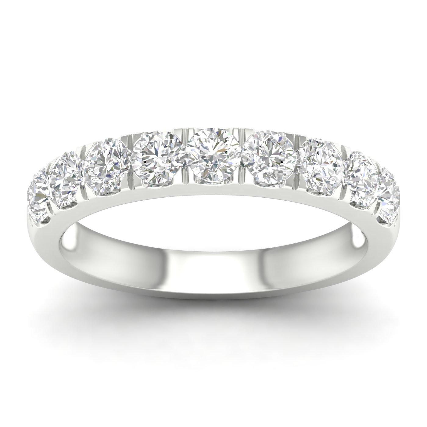 14K White Gold Lab Grown Round Diamond Band