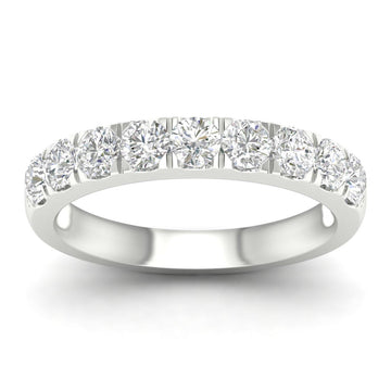 14K White Gold Lab Grown Round Diamond Band