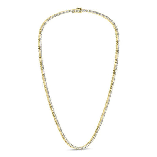 14K Yellow Gold 5ctw Lab Grown Diamond Tennis Necklace