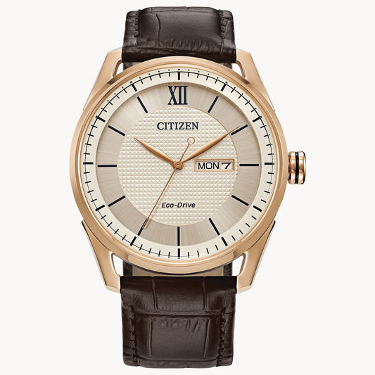 Citizen Classic Ivory Dial with Leather Strap