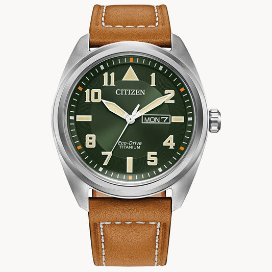 Citizen Garrison Super Titanium Watch with Green Dial