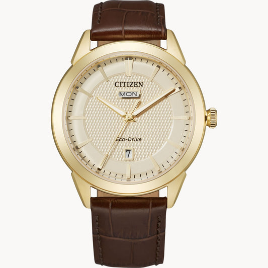 Citizen Rolan with Champagne Dial and Leather Strap
