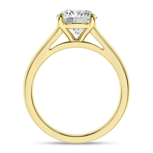 14K Yellow Gold Lab Grown 2.02 CT Round Diamond Engagement Ring