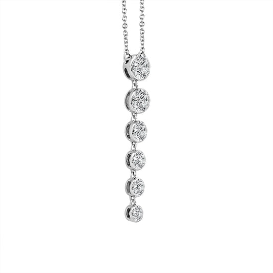 14K White Gold 1.20ctw Lab Grown Graduated Diamond SkySet Necklace