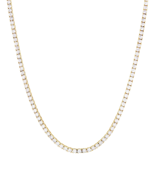 14K Yellow Gold 7.45ctw Diamond Tennis Necklace