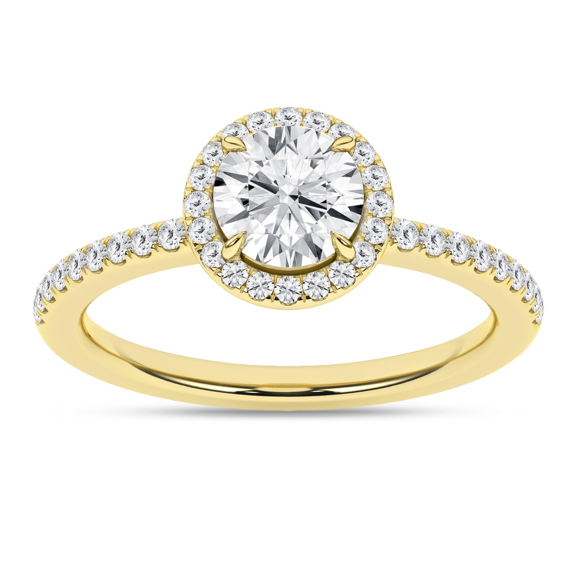14K Yellow Gold Lab Grown 1.46ctw Round Brilliant Diamond Engagement Ring