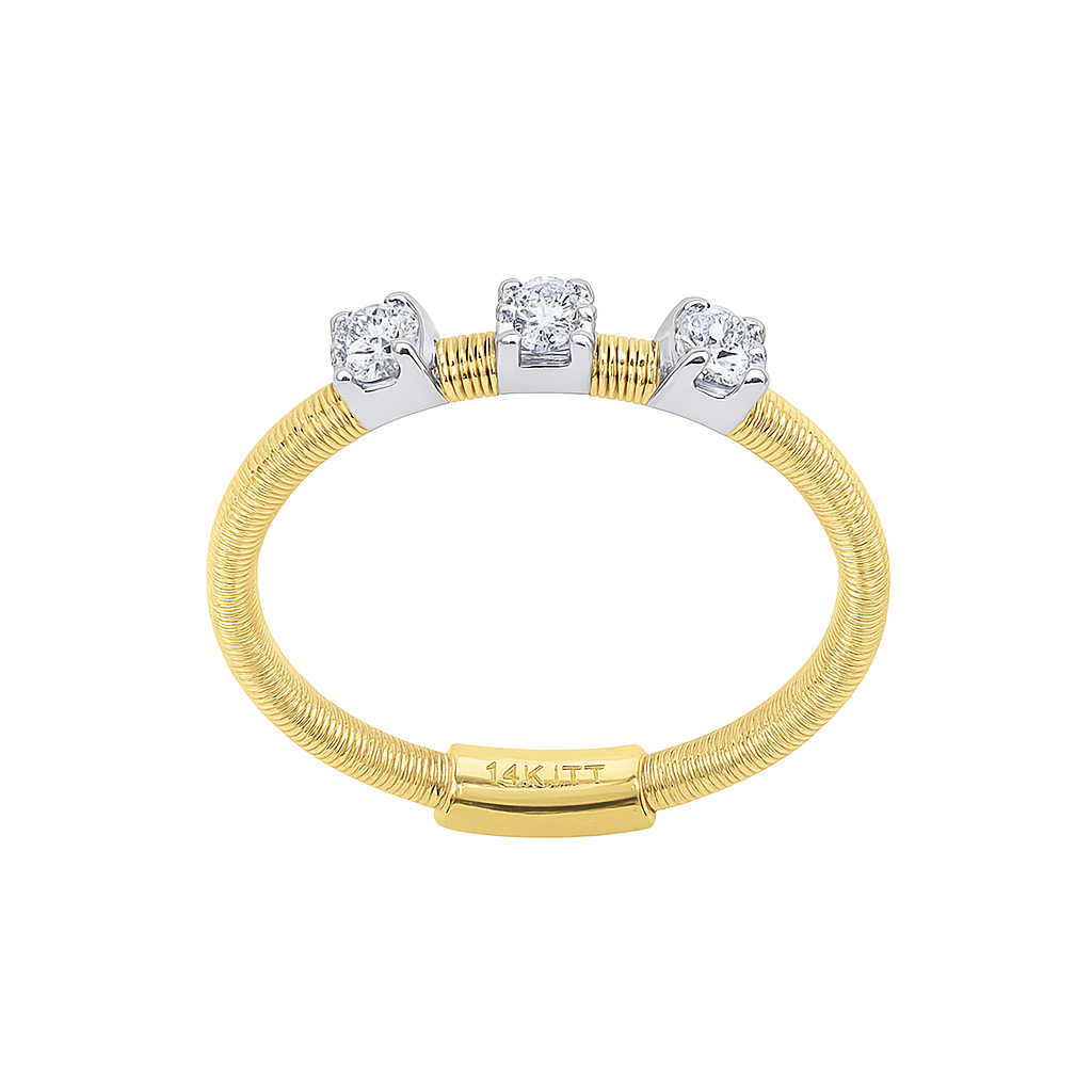 14K Two-Tone .17ctw Diamond Fashion Band