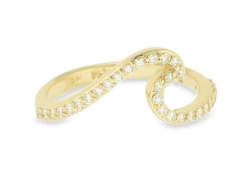 14K Gold Pavé Diamond Wave Ring