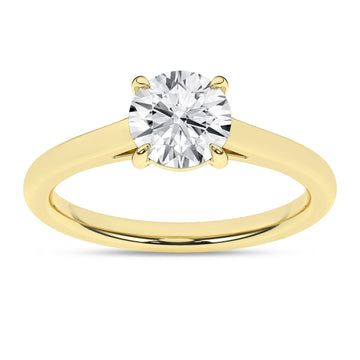 14K Yellow Gold Lab Grown 1.53ct Round Diamond Solitaire Engagement Ring
