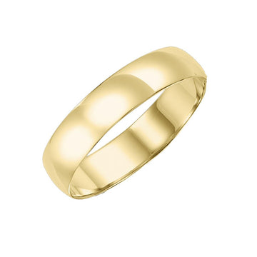 10K Yellow Gold 5mm Low Dome Comfort Fit Polished Wedding Band – Size 12