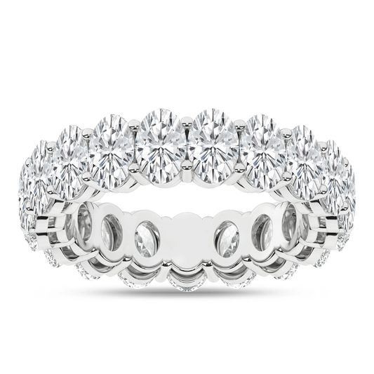 14K White Gold Lab Grown 4.75CTW Oval Eternity Band