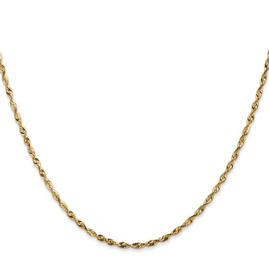 10K Yellow Gold 1.8mm Diamond-Cut Rope Chain 20"
