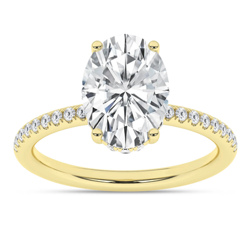 14K Yellow Gold Lab Grown 2.25ctw Oval Diamond Engagement Ring