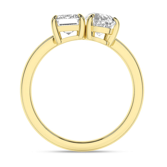 14K Yellow Gold Toi Et Moi Lab Grown Diamond Ring