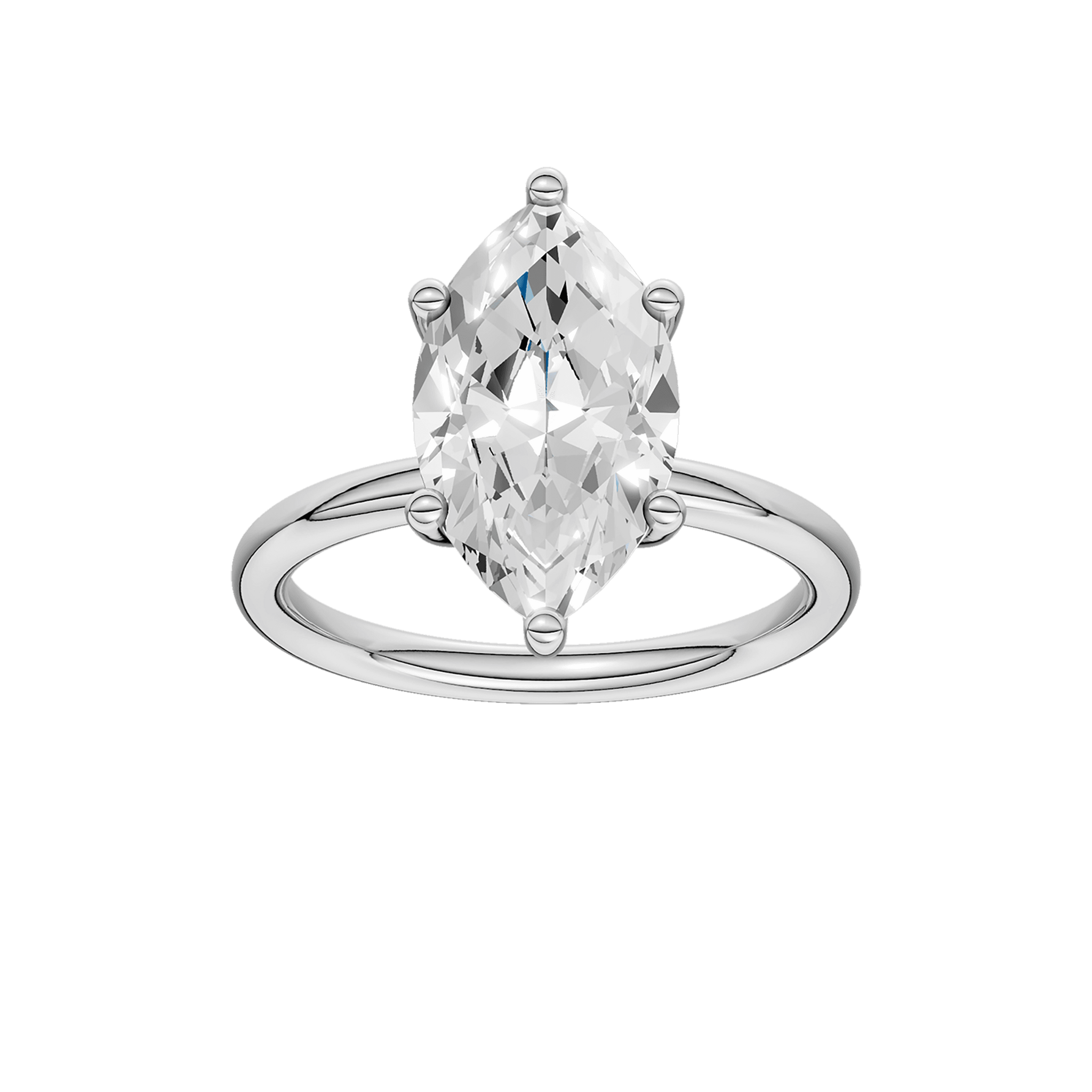 14K White Gold Lab Grown 2.61ctw Marquise Diamond Engagement Ring with Hidden Halo