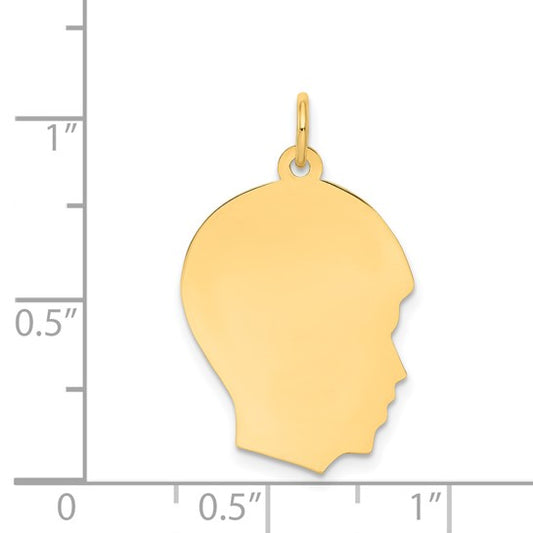 14K Yellow Gold Boy Head Charm
