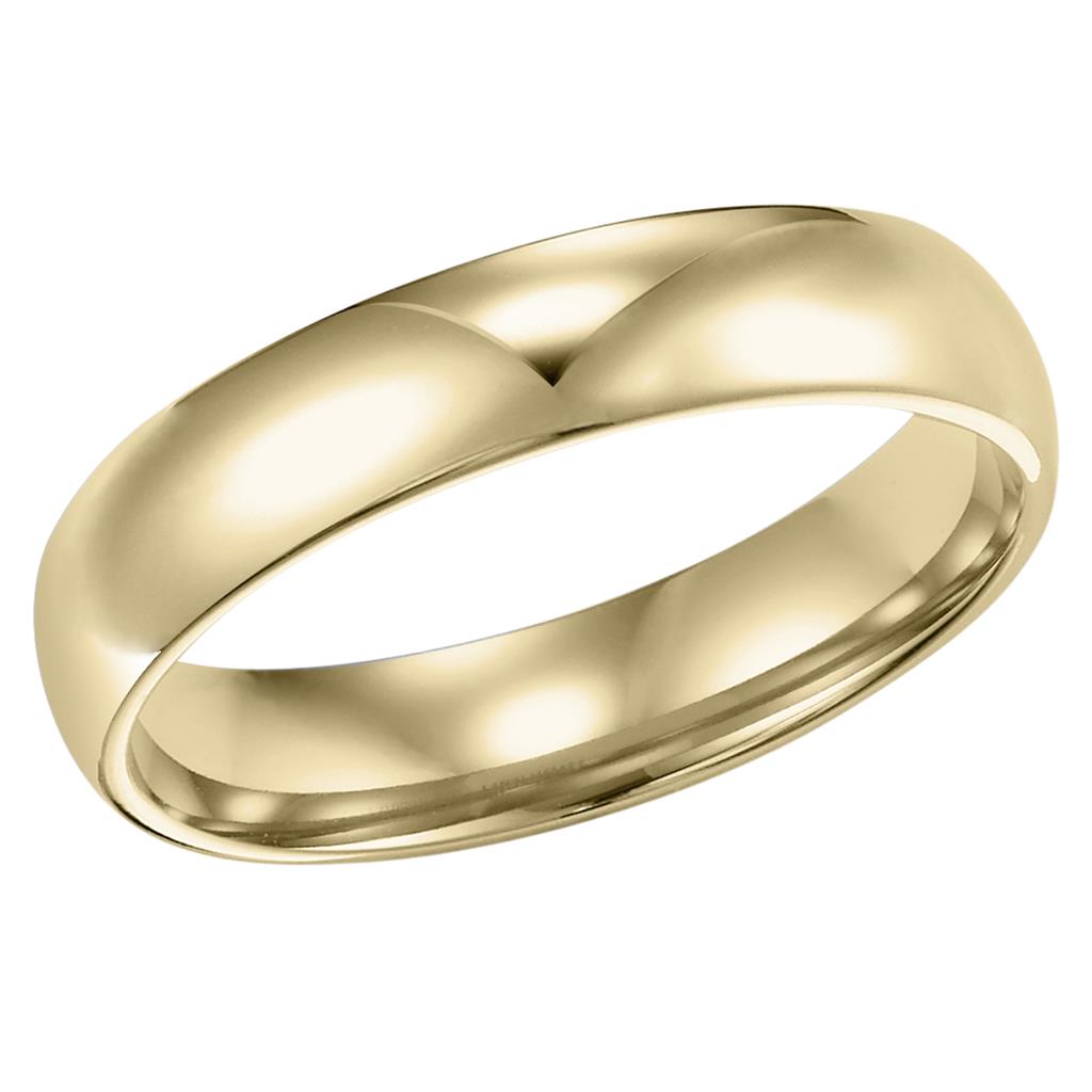 14K Yellow Gold 4mm Low Dome Comfort Fit Polished Wedding Band – Size 9