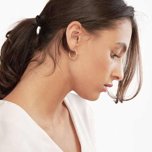 14K Yellow Gold 3mm x 20mm Polished Hoop Earrings