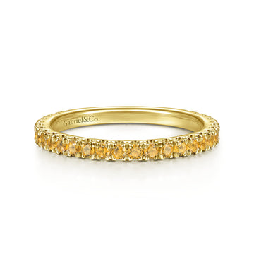 14K Yellow Gold Citrine Stacklable Ring