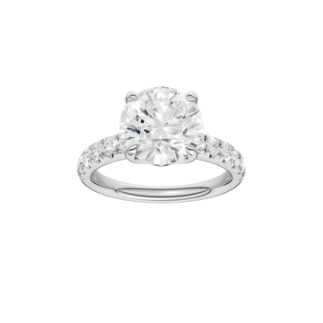 14K White Gold Lab Grown 3.59ctw Round Diamond Engagement Ring