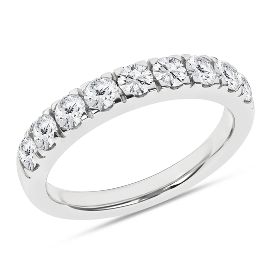 14K White Gold Lab Grown Round Diamond Band