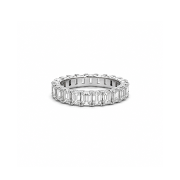 14K White Gold 2.53ctw Emerald Eternity Band