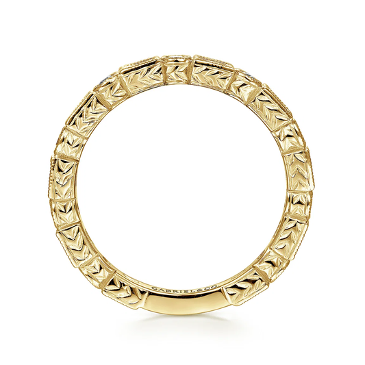 14kt Yellow Gold Diamond Stackable Ring